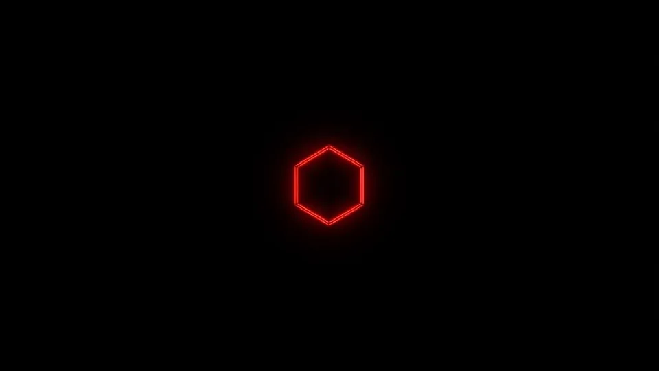 minimal black background with red glowing geometry